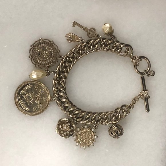 Boho Chic Rustic Gold Charm Bracelet for Women - Picture 2 of 4